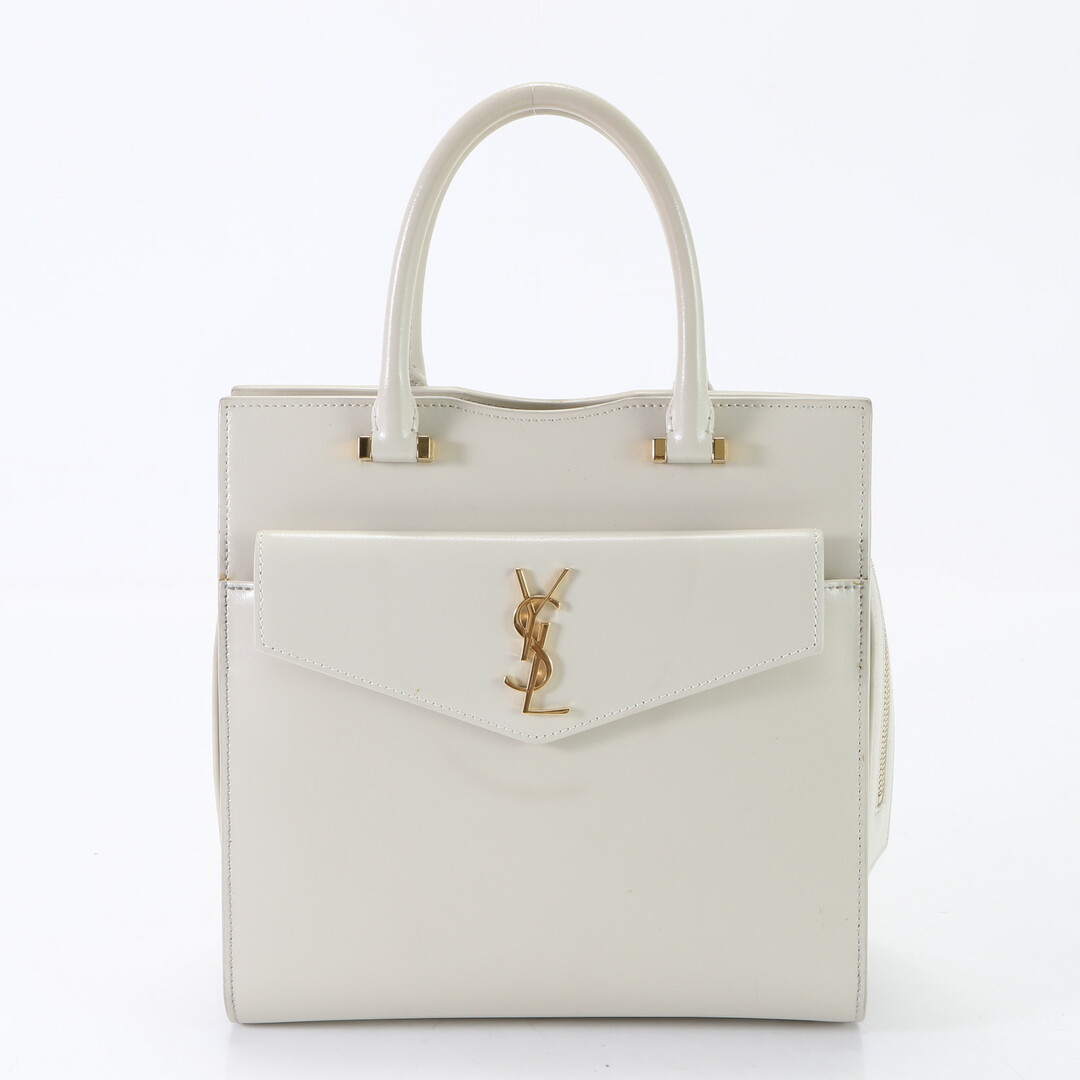 美品 YSL サンローラン パリ アップタウン スモール レザー ハンドバッグ トート ゴールド 金具 レディース MNT お31-16配送サイズ