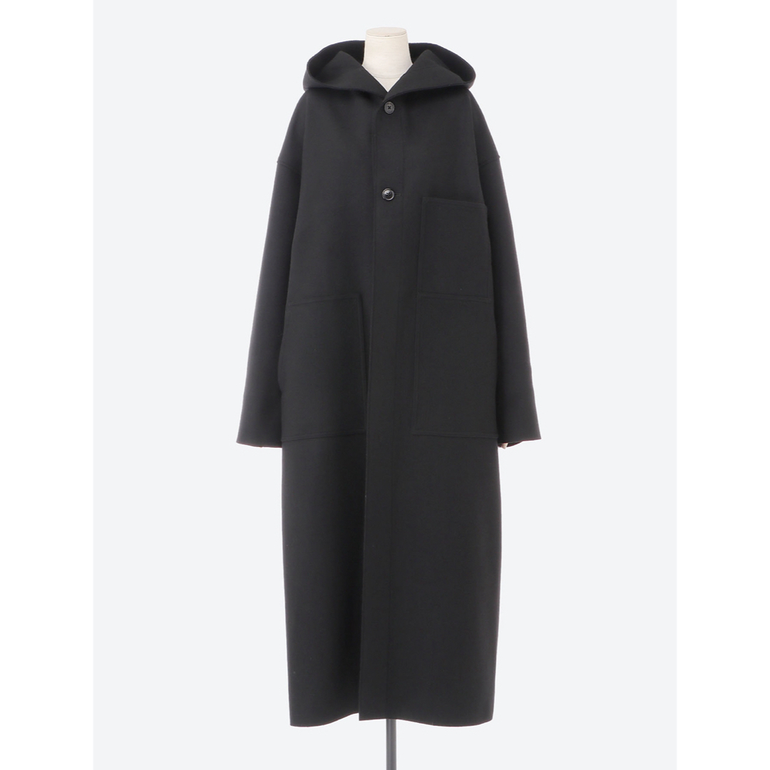 HYKE(ハイク)のHYKE HOODED WORK COAT BLACK サイズ2 レディースのジャケット/アウター(ロングコート)の商品写真