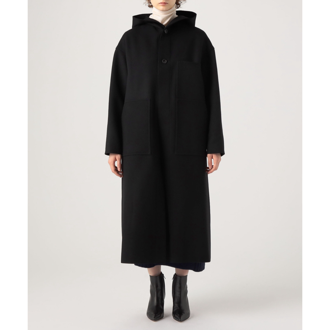 HYKE(ハイク)のHYKE HOODED WORK COAT BLACK サイズ2 レディースのジャケット/アウター(ロングコート)の商品写真