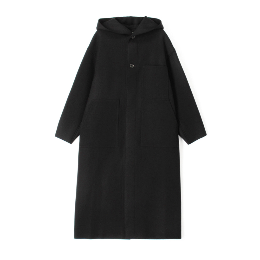 HYKE(ハイク)のHYKE HOODED WORK COAT BLACK サイズ2 レディースのジャケット/アウター(ロングコート)の商品写真