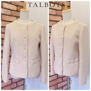 タルボット(TALBOTS)の2802極美数回TALBOTS タルボット  ウール ジャケット ノーカラー M(ノーカラージャケット)