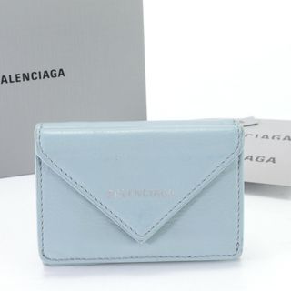 バレンシアガ(Balenciaga)の美品 バレンシアガ ペーパー ミニ ウォレット レザー 三つ折り 財布 391446 人気 定番 おしゃれ メンズ レディース MNT お33-4(折り財布)