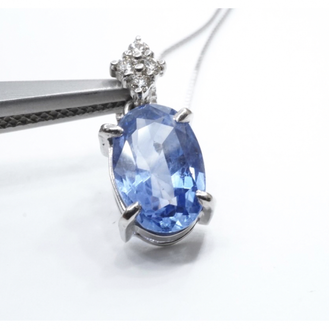 ☆天然 サファイア 3.14ct ☆ ダイヤモンド ネックレス プラチナ ☆天然 サファイア 3.14ct ☆ ダイヤモンド ネックレス プラチナ