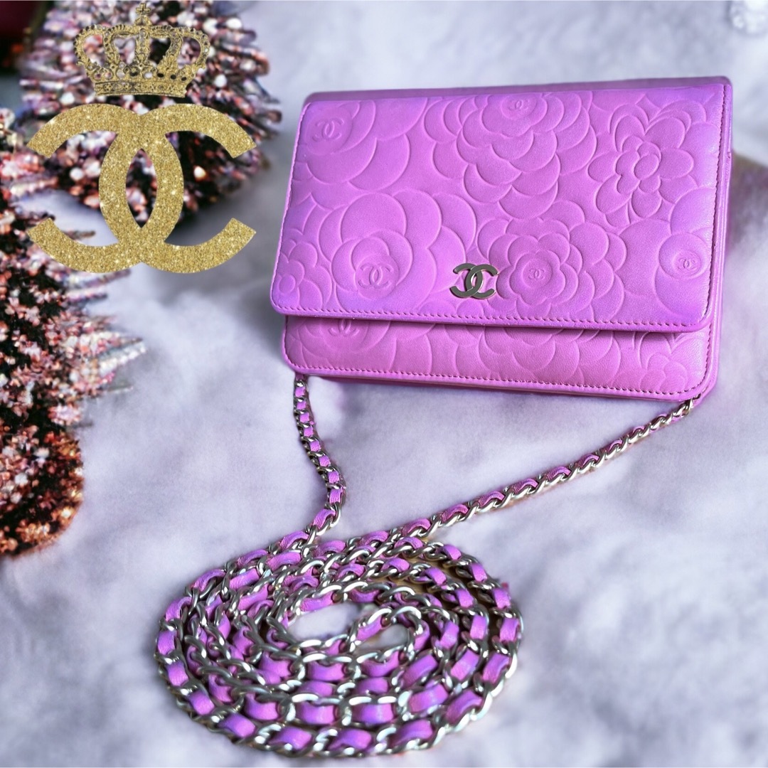 シャネル CHANEL カメリア チェーンウォレット レア色 ココマーク | フリマアプリ ラクマ