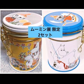 ムーミン(MOOMIN)の美品 レア ムーミン 展 限定 キャニスター 缶 小物入れ マグネット セット(その他)