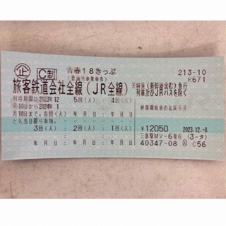 青春18きっぷ２回分(鉄道乗車券)