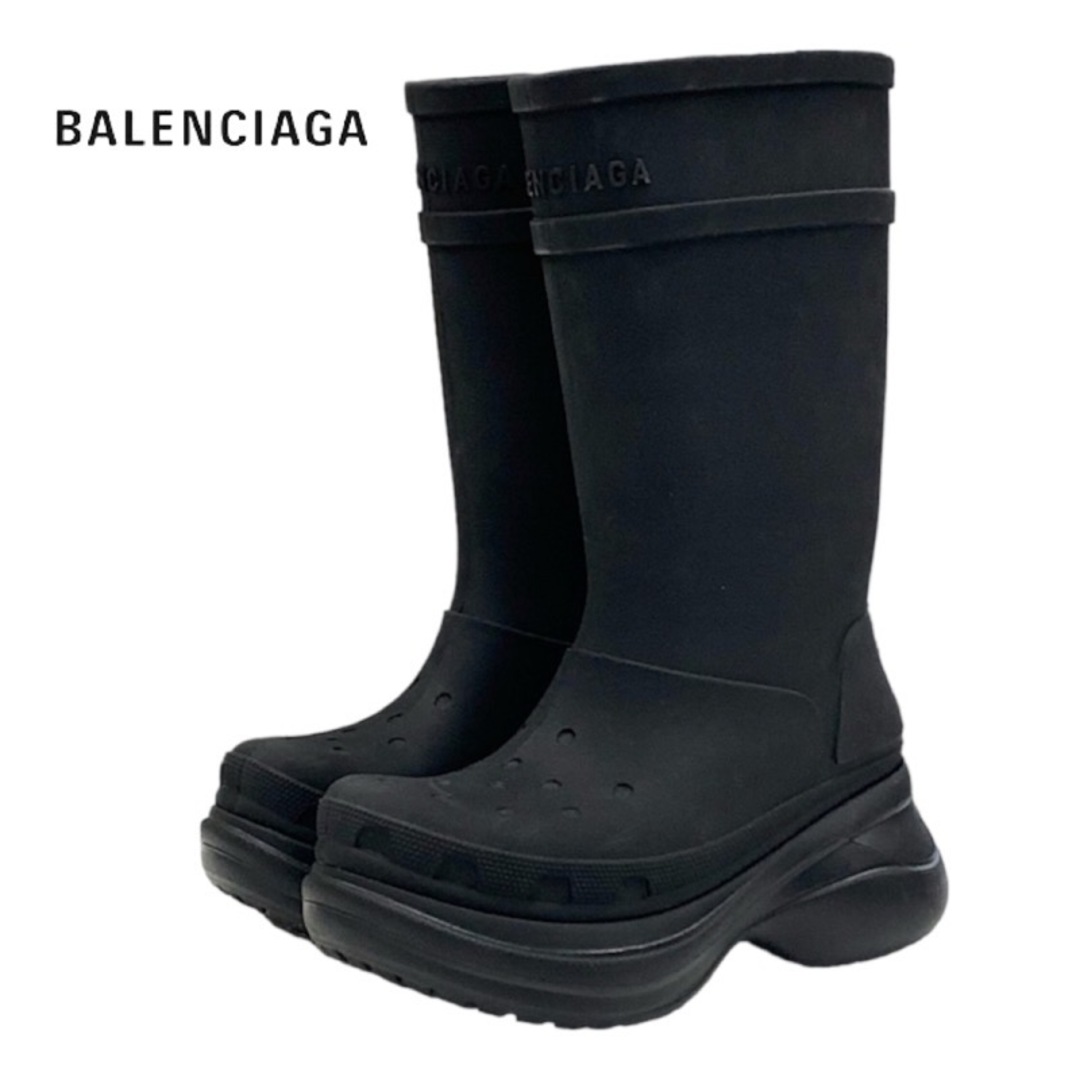 素材バレンシアガ BALENCIAGA クロックス ブーツ ロングブーツ 靴 シューズ ラバー ブラック 黒