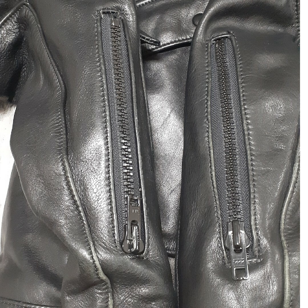 stompstompレザージャケット スウェーデン製 シングル スタンドカラー 本革 黒  L
