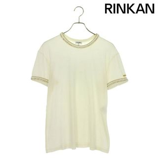 シャネル(CHANEL)のシャネル  P56888V36272 ネックツイードデザインTシャツ レディース 40(Tシャツ(半袖/袖なし))