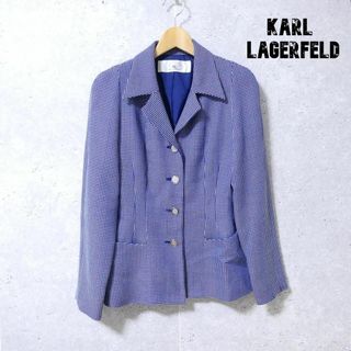 カールラガーフェルド(Karl Lagerfeld)の美品 KARL LAGERFELD ドット柄 シングル テーラードジャケット(テーラードジャケット)