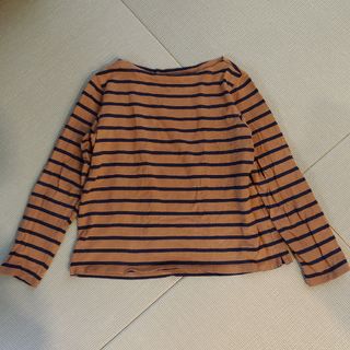 ユニクロ(UNIQLO)のキャメルボーダーロンT(カットソー(長袖/七分))