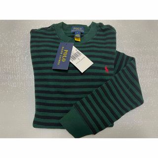 ポロラルフローレン(POLO RALPH LAUREN)の【新品】ラルフローレン ストライプド ワッフル コットン ロングスリーブ 7(Tシャツ/カットソー)