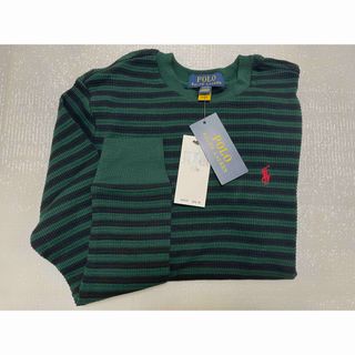 ポロラルフローレン(POLO RALPH LAUREN)の【新品】ラルフローレン ストライプド ワッフル コットン ロングスリーブ S(Tシャツ/カットソー)