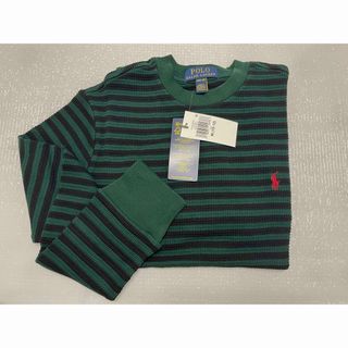 ポロラルフローレン(POLO RALPH LAUREN)の【新品】ラルフローレン ストライプド ワッフル コットン ロングスリーブ M(Tシャツ/カットソー)