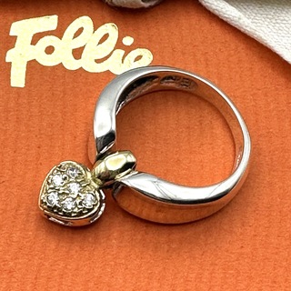 フォリフォリ(Folli Follie)の【美品】　フォリフォリ　指輪　リング　箱付き　袋付き　シルバー　ゴールド(リング(指輪))
