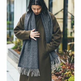 サニーレーベル(Sonny Label)の【H.CHARCOAL】TWEED MILL 70-190 Lambswool Knee Rug(マフラー)