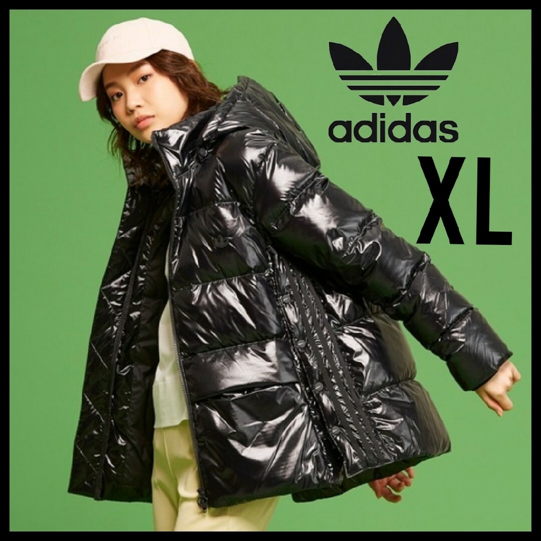 adidas(アディダス)の【大きいサイズ】adidas★ダウンジャケット★キルティングジャケット★黒★XL レディースのジャケット/アウター(ダウンジャケット)の商品写真