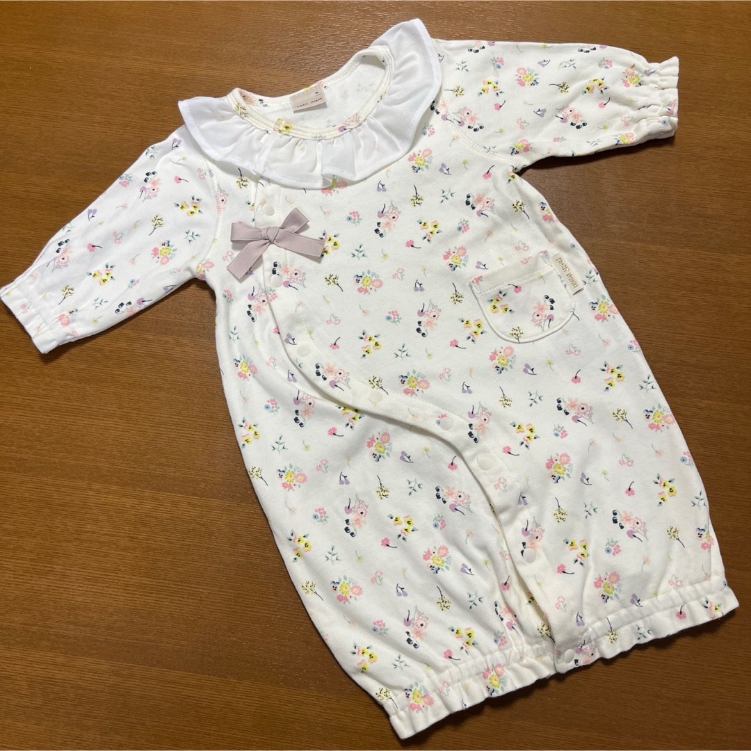 petit main(プティマイン)のpetit main プティマイン2wayオール  新生児　used 美品 キッズ/ベビー/マタニティのベビー服(~85cm)(カバーオール)の商品写真