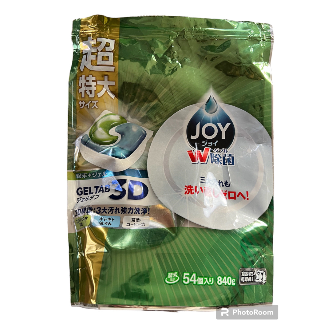 JOY(ジョイ)の2袋　JOY ジョイ　ジェルタブ3D食器洗い乾燥機専用洗剤54個840g P&G インテリア/住まい/日用品の日用品/生活雑貨/旅行(洗剤/柔軟剤)の商品写真