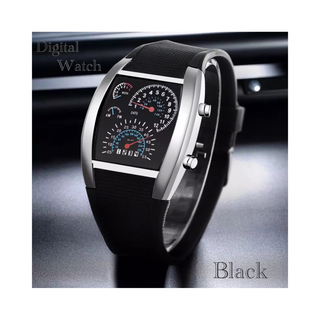 腕時計 デジタル腕時計 時計 LED スポーツ時計 ゴムベルト ウォッチ (腕時計(デジタル))