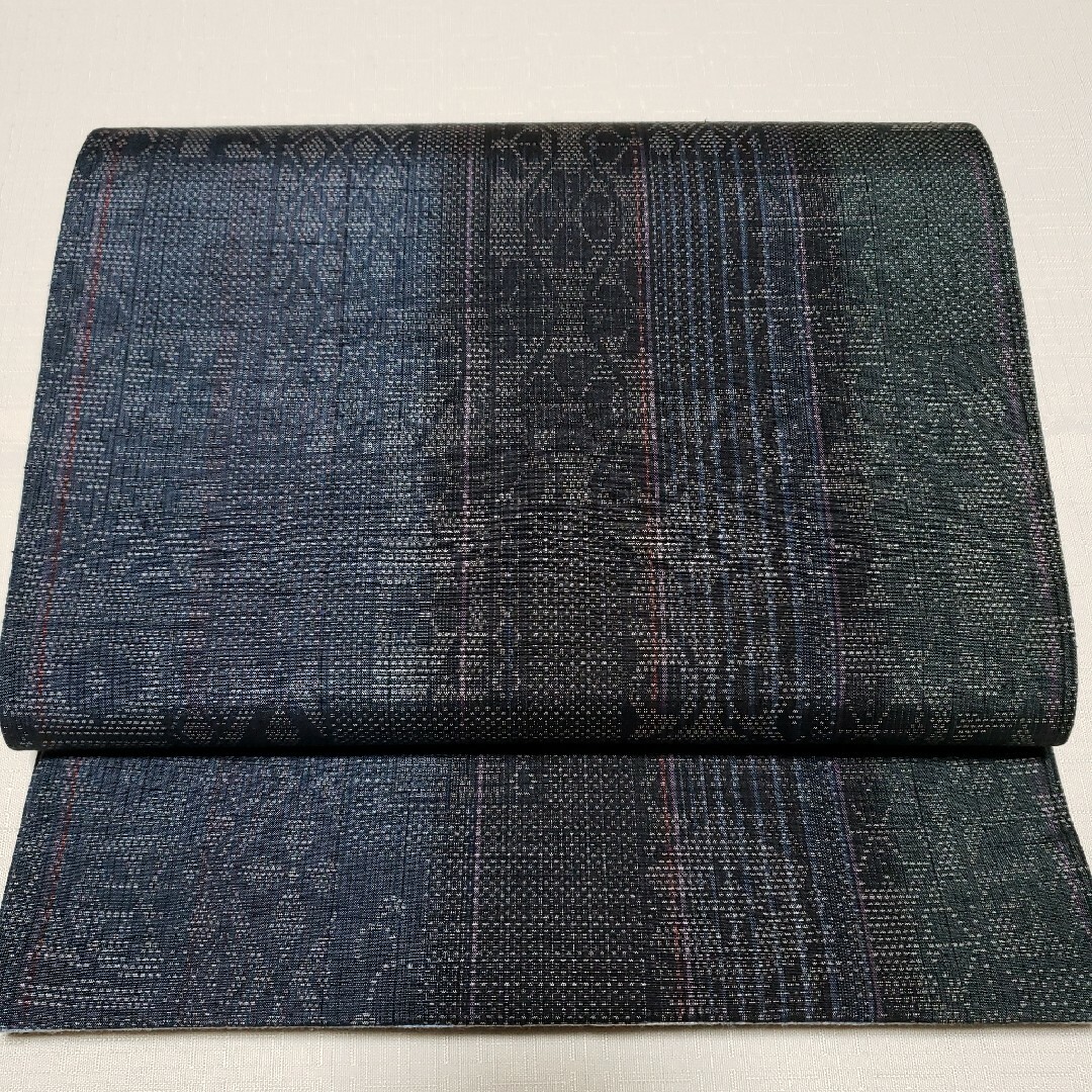 正絹草木染紬の名古屋帯 京袋帯仕立て リバーシブル水着/浴衣