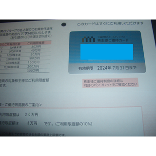 三越伊勢丹　株主優待カード　30万円限度(ショッピング)
