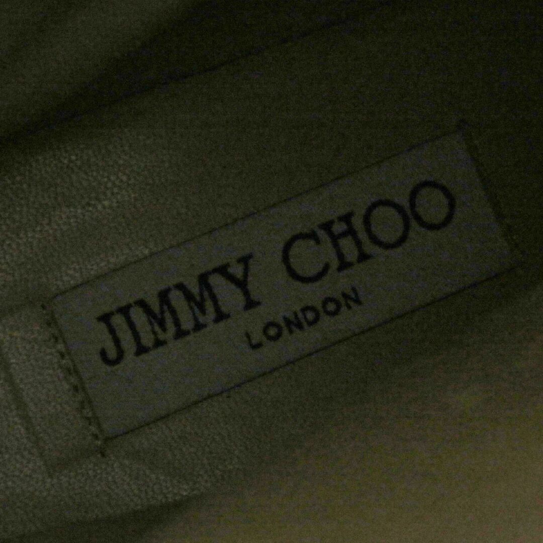 JIMMY CHOO(ジミーチュウ)の極美品☆JIMMY CHOO ジミーチュウ ロゴ金具付 シワ加工 レザー ロングブーツ/バイカーブーツ ブラック 36 1/2 レディース イタリア製 レディースの靴/シューズ(ブーツ)の商品写真