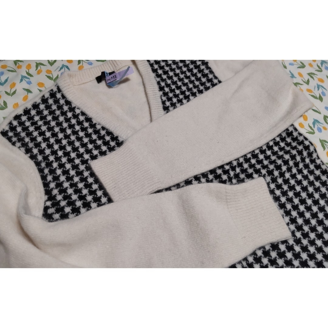 JUNMEN(ジュンメン)のメンズ　アンゴラ混　千鳥柄セーター メンズのトップス(ニット/セーター)の商品写真