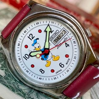 セイコー(SEIKO)の【レトロ可愛い】セイコー メンズ腕時計 ホワイト 自動巻き ヴィンテージ(腕時計(アナログ))