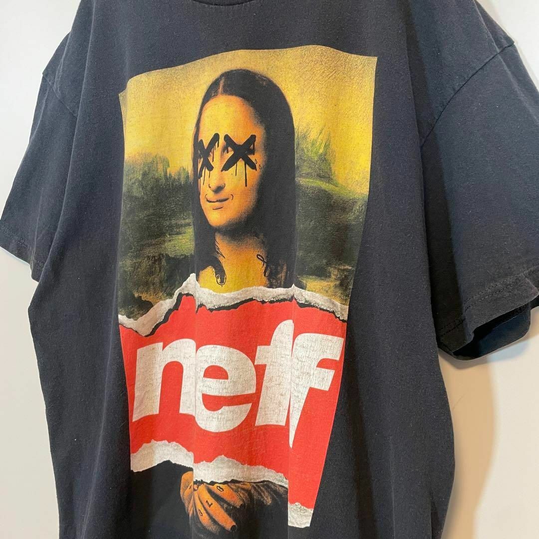 【メキシコ製、モナリザプリント】neff Tシャツ黒ストリートXL半袖古着屋CSPC