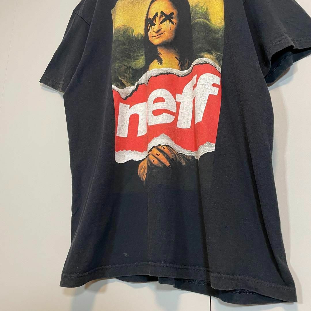 【メキシコ製、モナリザプリント】neff Tシャツ黒ストリートXL半袖古着屋CSPC