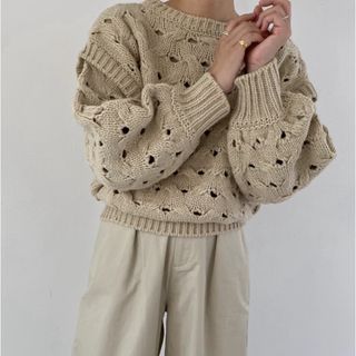 2way watermark cable alpaca knit(ニット/セーター)