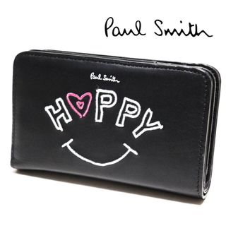 ポールスミス(Paul Smith)の《ポールスミス》新品 ポケット多数 HAPPY・LOVE刺繍 レザー2つ折り財布(財布)