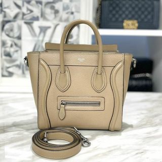 セリーヌ(celine)のセリーヌ　ラゲージ　ナノ　デューン　レザー　2way　ハンドバッグ　2021年(ハンドバッグ)