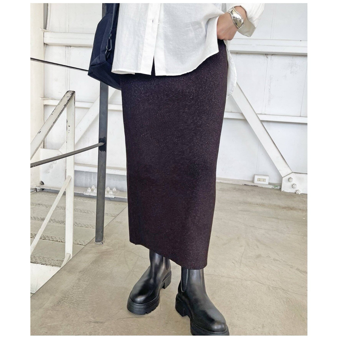 Spick & Span(スピックアンドスパン)の★新品サイズ38★ Spick and Span ラメリブニットタイトスカート  レディースのスカート(ロングスカート)の商品写真