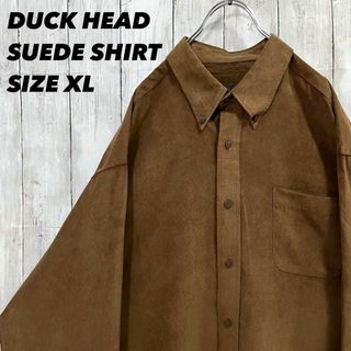 アメリカ古着 DUCK HEAD ゆるだぼオーバーサイズフェイクスエードシャツ茶(シャツ)