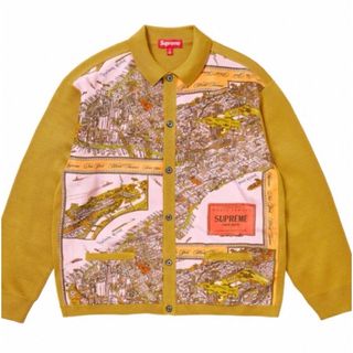 シュプリーム(Supreme)のSupreme Silk Map Cardigan Mustard XXL(カーディガン)