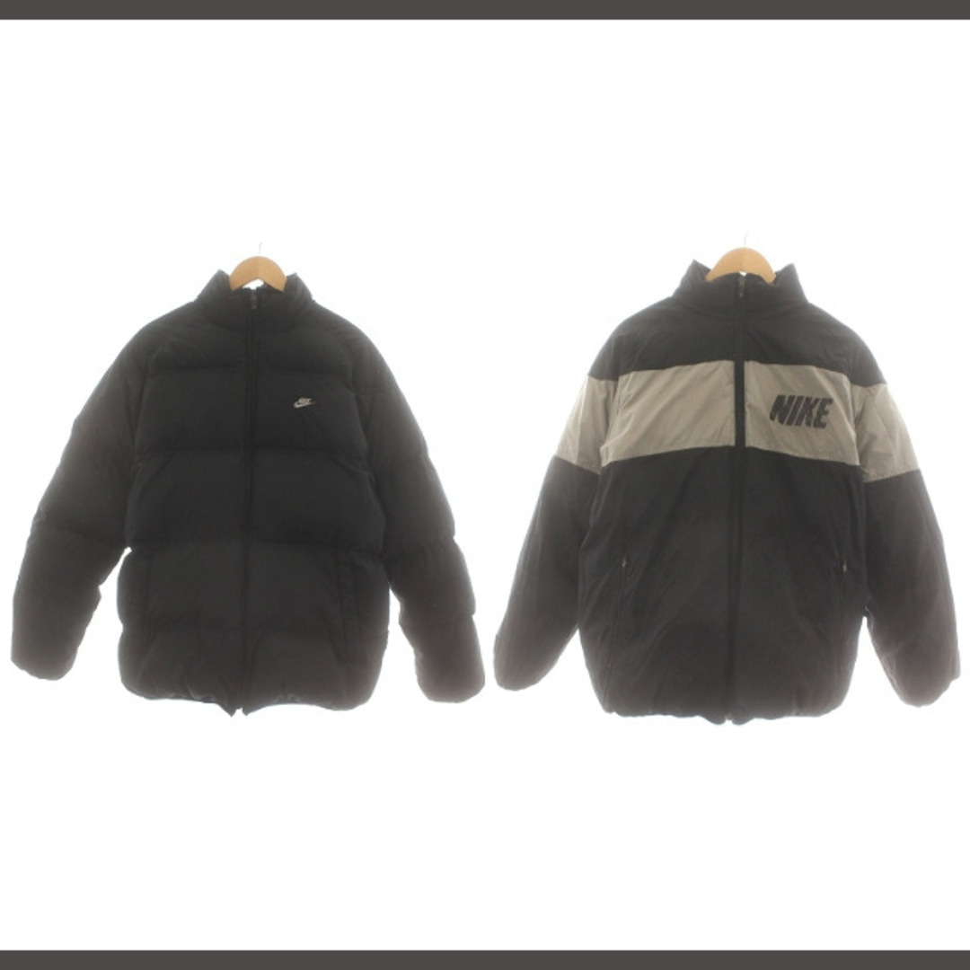 NIKE - NIKE ダウンジャケット リバーシブル ロゴ XL 黒 グレー 179907