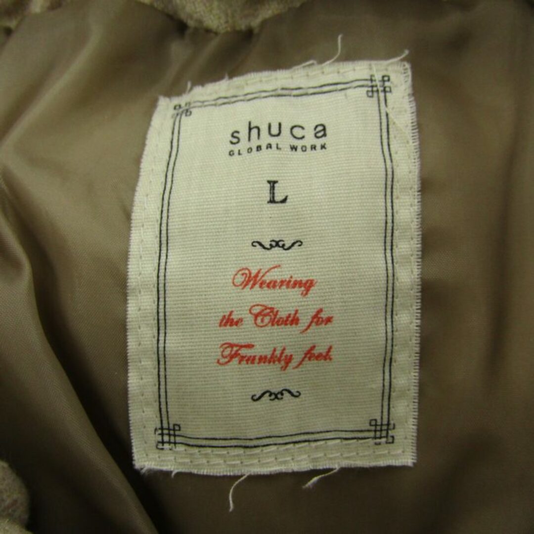 shuca(シュカ)のシュカ ダウンジャケット ウール混 アウター レディース Lサイズ ベージュ shuca レディースのジャケット/アウター(ダウンジャケット)の商品写真