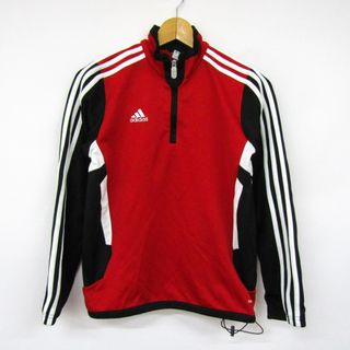 アディダス(adidas)のアディダス 長袖ジャージ プルオーバー ハーフジップ キッズ 男の子用 150サイズ ブラック×レッド adidas(その他)