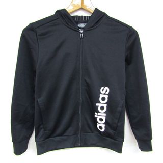 アディダス(adidas)のアディダス 長袖パーカー ジップアップ スポーツウエア キッズ 男の子用 140サイズ ブラック adidas(Tシャツ/カットソー)