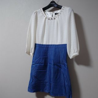 セシルマクビー(CECIL McBEE)のU053*Used!!CECILMcBEE/セシルマクビー★ドッキングワンピ☆Ｍ(ミニワンピース)