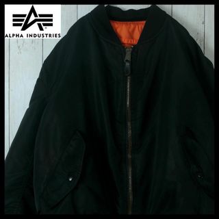 アルファインダストリーズ(ALPHA INDUSTRIES)の【希少】アルファインダストリーズ ブルゾン MA-1 USA製 90s 黒 L(ブルゾン)