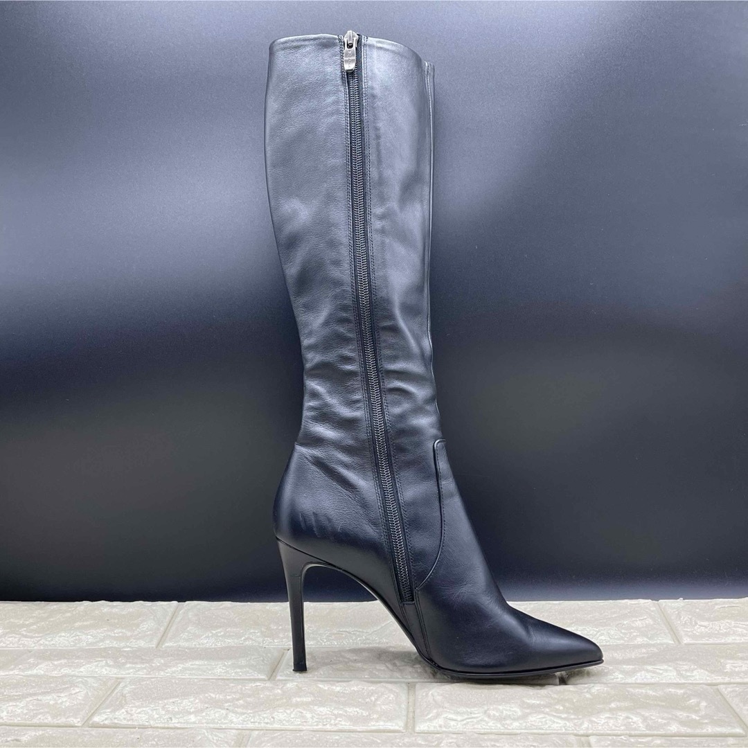 DIANA(ダイアナ)の【DIANA】  ブラックレザーブーツ　ロングブーツ　9cmヒール　美脚　黒 レディースの靴/シューズ(ブーツ)の商品写真