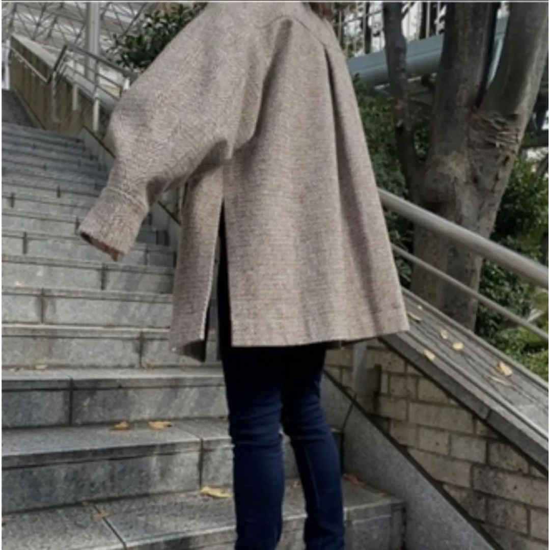 i_am  herringbone side slit coat