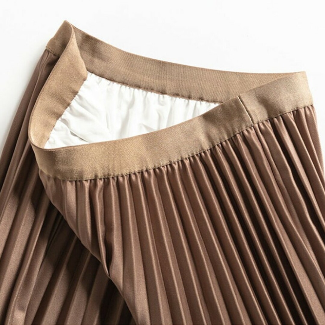 【新品】グラデーションプリーツスカート(ホワイト～ワインレッド) レディースのスカート(ロングスカート)の商品写真