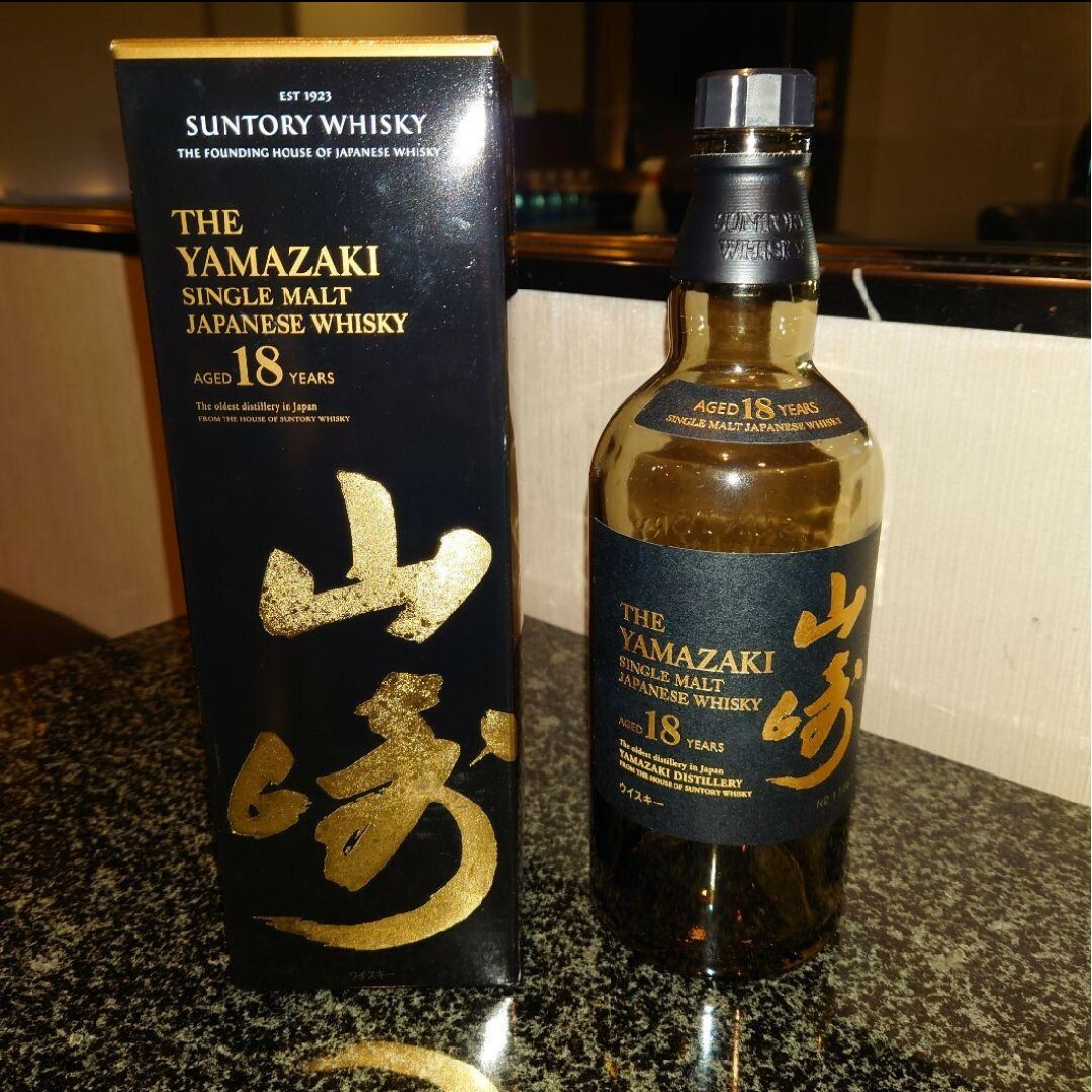山崎18年 空瓶 ※箱付き サントリー シングルモルト ウィスキーの通販