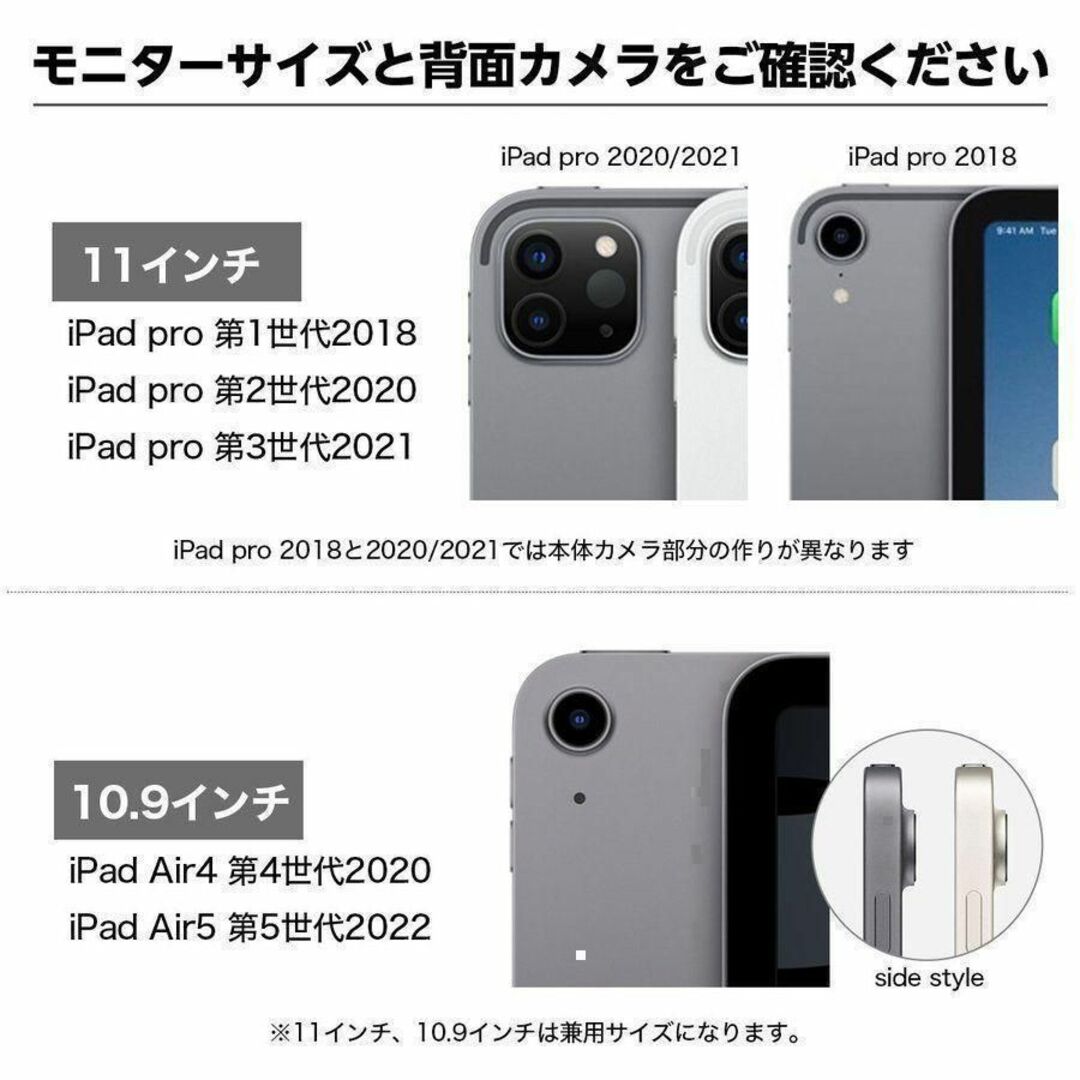 iPad Air4/Pro11　ミントグリーン　ペンシル収納　ソフトケース　人気 スマホ/家電/カメラのスマホアクセサリー(iPadケース)の商品写真