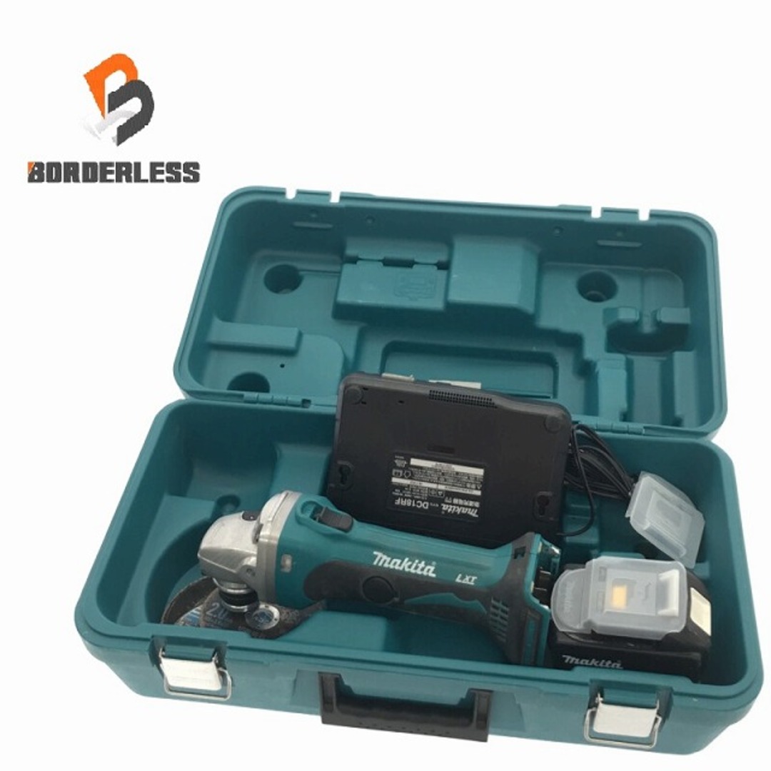 自動車/バイク☆比較的綺麗☆makita マキタ 18V 充電式ディスクグラインダー GA402DRG バッテリー1個 BL1860B(18V 6.0Ah) 充電器 ケース付 81330