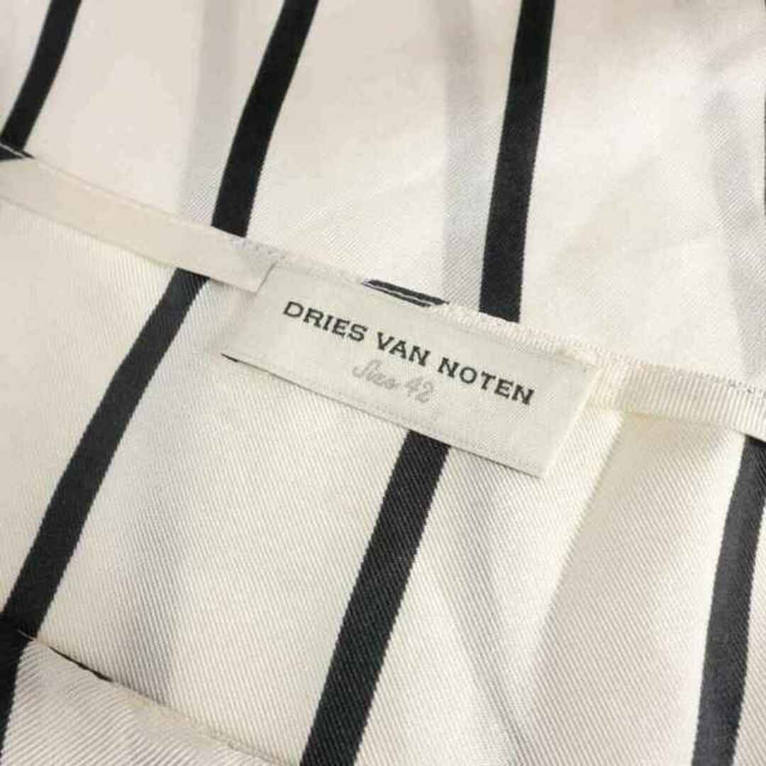 DRIES VAN NOTEN(ドリスヴァンノッテン)のドリスヴァンノッテン ストライプ柄 ノースリーブ シルクシャツ ブラウス 42 レディースのトップス(シャツ/ブラウス(長袖/七分))の商品写真